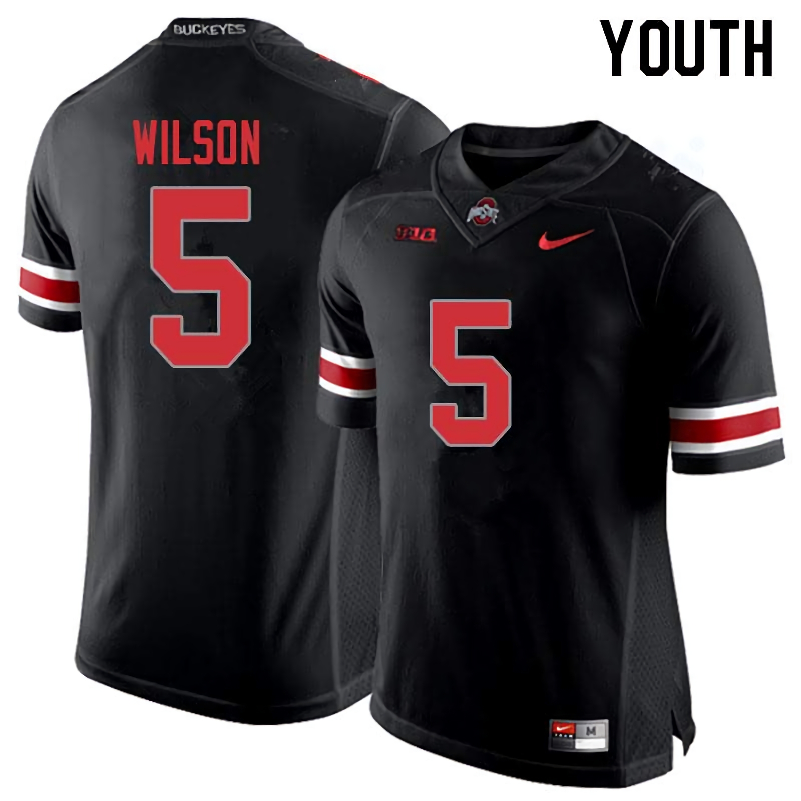 Garrett Wilson Ohio State Buckeyes Youth NCAA #5 Nike Blackout College Stitched Football Jersey DNQ0656ZT